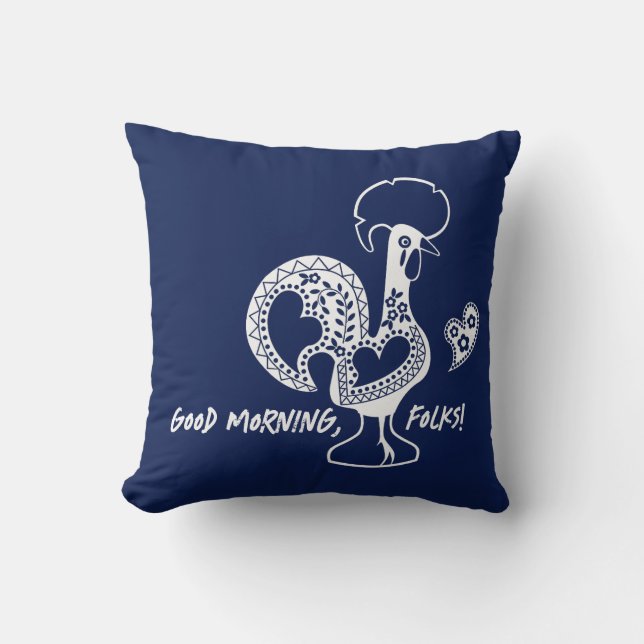 Portugees haan modern silhouet kussen (Voorkant)