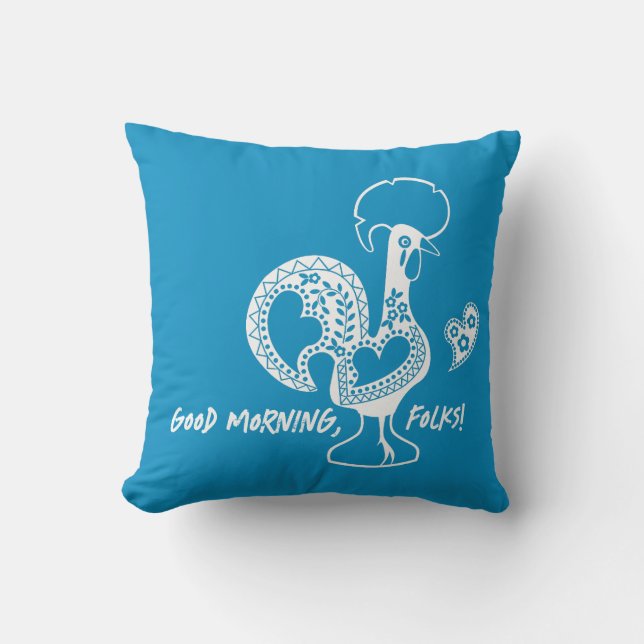 Portugees haan modern silhouet kussen (Voorkant)