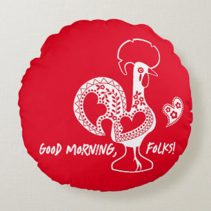 Portugees haan modern silhouet rond kussen