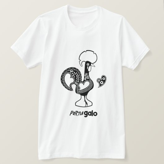 Portugees haan modern silhouet t-shirt (Design voorkant)