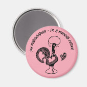 Portugees Haan Vroege Riser Modern Silhouet Magneet (Voorkant / Achterkant)