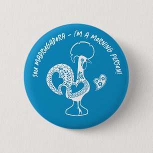 Portugees Haan Vroege Riser Modern Silhouet Ronde Button 5,7 Cm