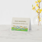 Portugees Happy Birthday Kaart (Gele Bloem)