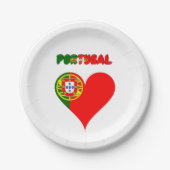 Portugees hart papieren bordje (Voorkant)