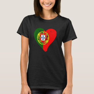 Portugees Hart Portugees Vlag Mannen Vrouwen Kinde T-shirt