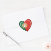 Portugees Hart Vlag op Wit Hart Sticker (Envelop)