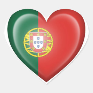 Portugees Hart Vlag op Wit Sticker