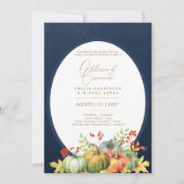 Portugees |  Herfst Pompoen Rustieke Trouwfeest Kaart (Voorkant)