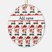 Portugees Hondenras kerststerren in Podengo Keramisch Ornament (Links)