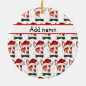 Portugees Hondenras kerststerren in Podengo Keramisch Ornament (Achterkant)