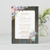 Portugees |  Huwelijk Bloemen Folkloristisch Rusti Kaart (Staand voorkant)