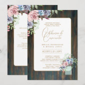 Portugees |  Huwelijk Bloemen Folkloristisch Rusti Kaart (Voorkant / Achterkant)