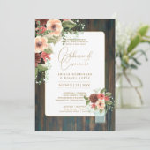 Portugees |  Huwelijk Bloemen Folkloristisch Rusti Kaart (Staand voorkant)