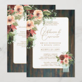 Portugees |  Huwelijk Bloemen Folkloristisch Rusti Kaart (Voorkant / Achterkant)