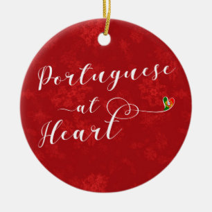 Portugees in het hart, kerstboomversiering keramisch ornament