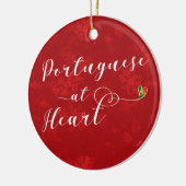 Portugees in het hart, kerstboomversiering keramisch ornament (Links)