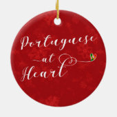Portugees in het hart, kerstboomversiering keramisch ornament (Achterkant)