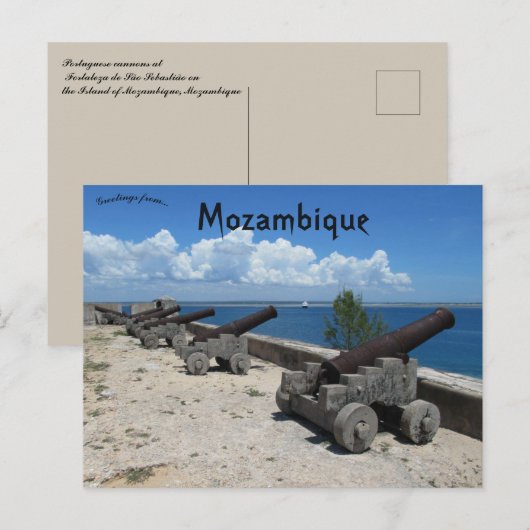 Portugees kanonneneiland van Mozambique Briefkaart (Voorkant / Achterkant)