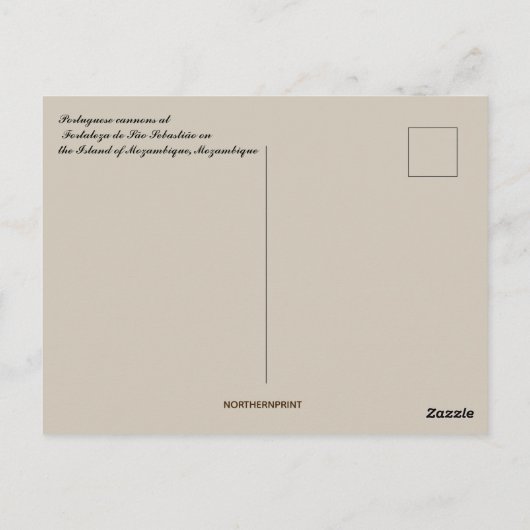 Portugees kanonneneiland van Mozambique Briefkaart (Achterkant)