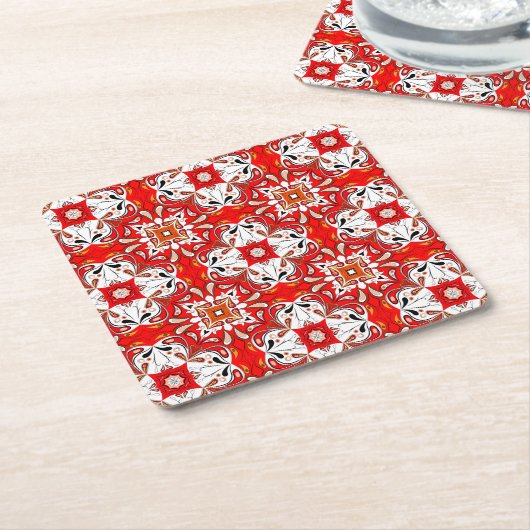 Portugees keramisch tegelpatroon kartonnen onderzetters (Schuin)