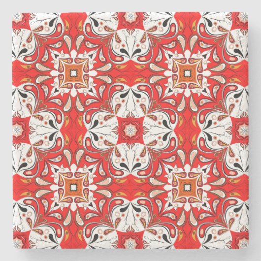 Portugees keramisch tegelpatroon stenen onderzetter (Voorkant)