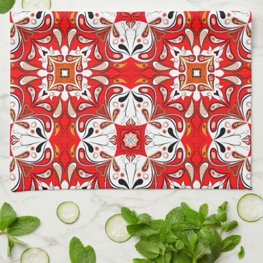 Portugees keramisch tegelpatroon theedoek (Gevouwen)