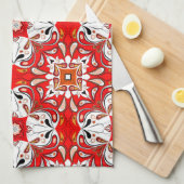 Portugees keramisch tegelpatroon theedoek (Quarter Fold)