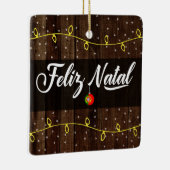 Portugees kerst, Feliz Natal Rustic Keramisch Ornament (Rechts)