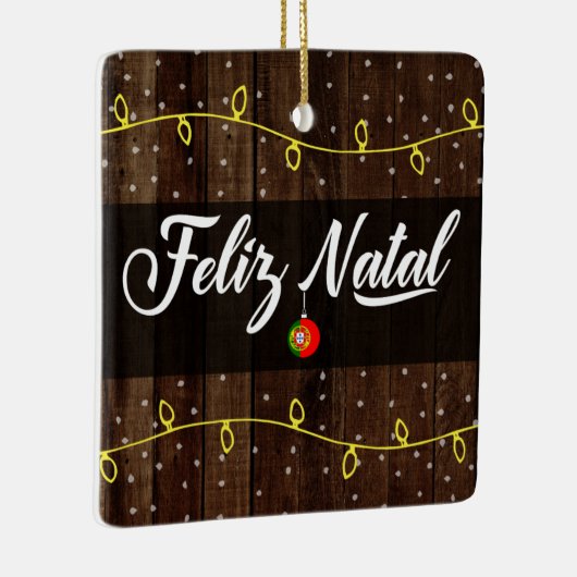 Portugees kerst, Feliz Natal Rustic Keramisch Ornament (Rechts)