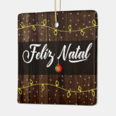 Portugees kerst, Feliz Natal Rustic Keramisch Ornament (Links)
