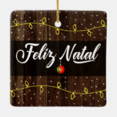 Portugees kerst, Feliz Natal Rustic Keramisch Ornament (Achterkant)