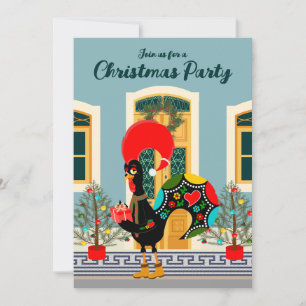 Portugees Kerst Huis Party met Rooster Kaart