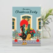 Portugees Kerst Huis Party met Rooster Kaart (Staand voorkant)