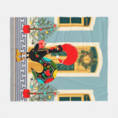 Portugees kerst ingericht huis met haan fleece deken (Voorkant (Horizontaal))