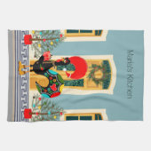 Portugees kerst ingericht huis met haan theedoek (Horizontaal)