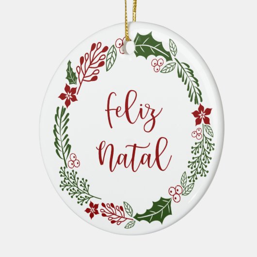 Portugees kerstavond, Feliz Natal Keramisch Ornament (Links)