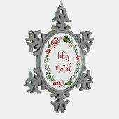 Portugees kerstavond, Feliz Natal Tin Sneeuwvlok Ornament (Links)