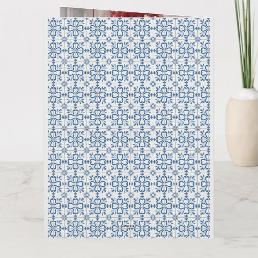 Portugees Kersthuis met Kippengroetjes Kaart (Achterkant)