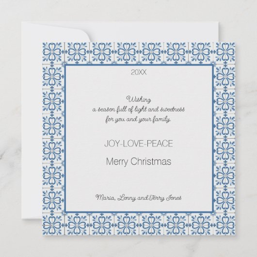 Portugees Kersthuis met Rooster Groeten Kaart (Achterkant)