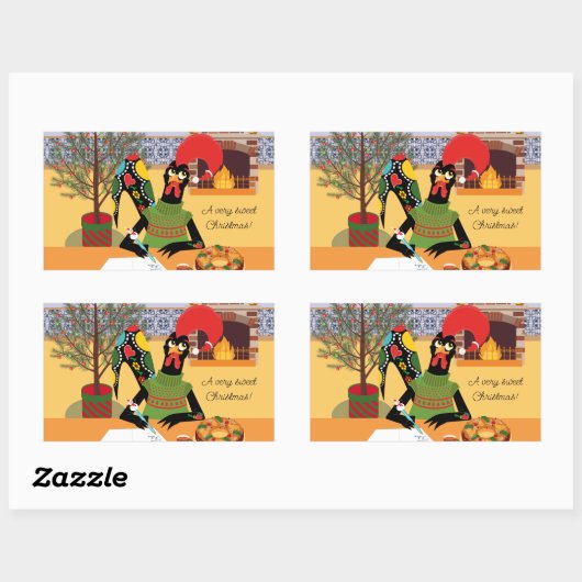 Portugees kerstWenskaart Rechthoekige Sticker (Vel)