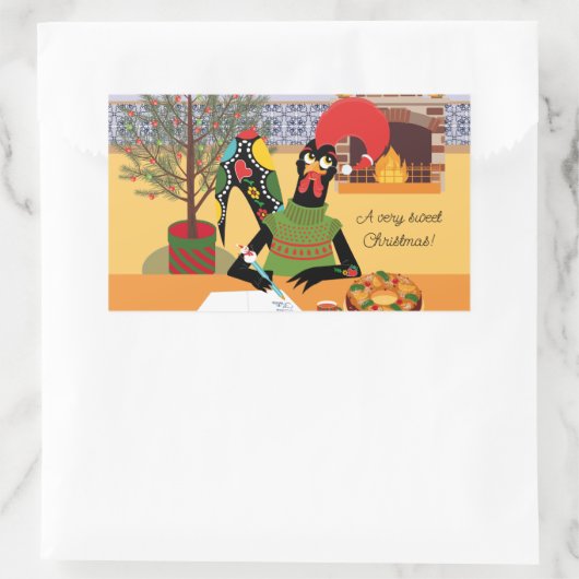 Portugees kerstWenskaart Rechthoekige Sticker (Tas)