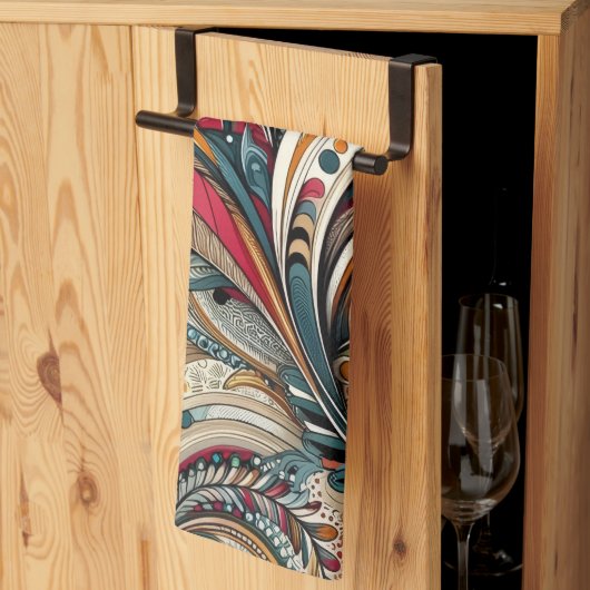 Portugees Keuken Handdoeken waterverf bloemen tren (Derde Gevouwen)