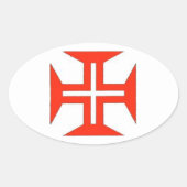 Portugees kruis ovale Sticker (Voorkant)