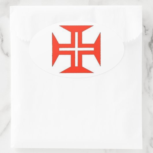 Portugees kruis ovale Sticker (Tas)