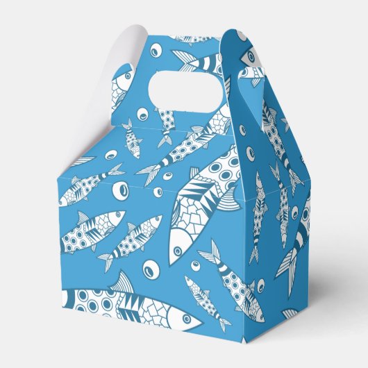 Portugees Lissabon Sardines Pattern Azulejos Blue Bedankdoosjes (Voorkant Zijde)