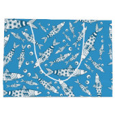 Portugees Lissabon Sardines Pattern Azulejos Blue Groot Cadeauzakje (Achterkant)