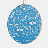 Portugees Lissabon Sardines Pattern Azulejos Blue Keramisch Ornament (Links)