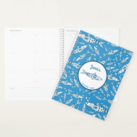 Portugees Lissabon Sardines Pattern Azulejos Blue Planner (Display)