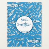 Portugees Lissabon Sardines Pattern Azulejos Blue Planner (Voorkant)