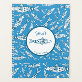 Portugees Lissabon Sardines Pattern Azulejos Blue Planner